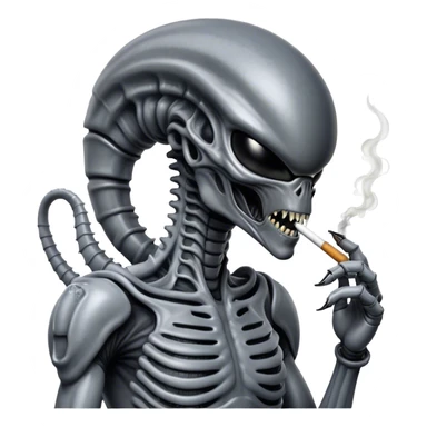 xenomorph smoking cigarette sticker