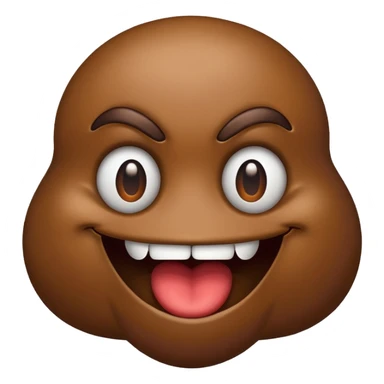 killer poop emoji with a menacing grin sticker