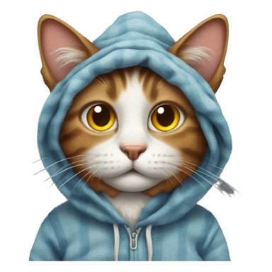 cat wearing raggedy clothes sticker