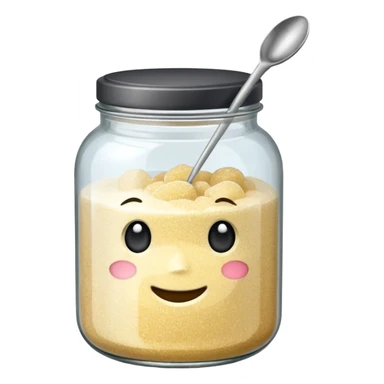 Jar of sugar with spoon sticker