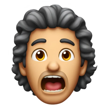 Curly mexican mullet man gasping  sticker