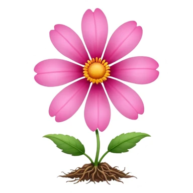 pink flower with a long root sticker