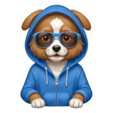 Dog wearing hoodie with sunglasses  sticker