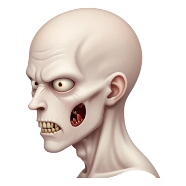 trumps head side view strange looking he is angry ghoul sticker