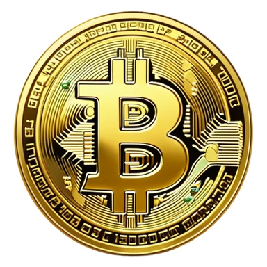 Bitcoin cryptocurrency gold coin with the B symbol sticker