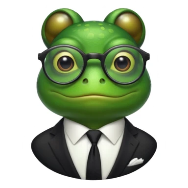 frog with tie and glasses sticker