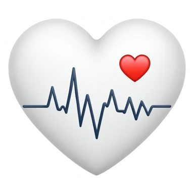 Cœur blanc avec lignes ECG intégrées sticker