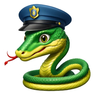 Snake wearing police hat and tie.
















 sticker