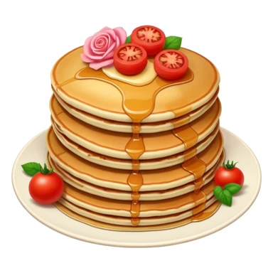 pancakes with tomatoes and roses sticker
