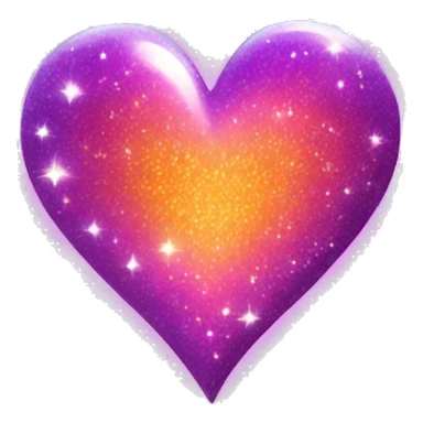 sparkly glittery shiny pink purple orange heart galaxy sticker