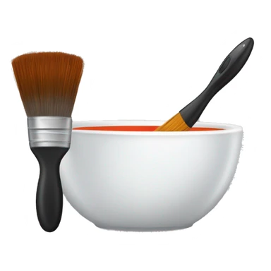 Empty hair dye bowl and brush sticker