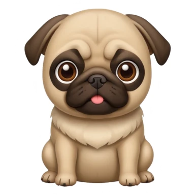 Pug fofo com pote de ração sem nada dentro sticker