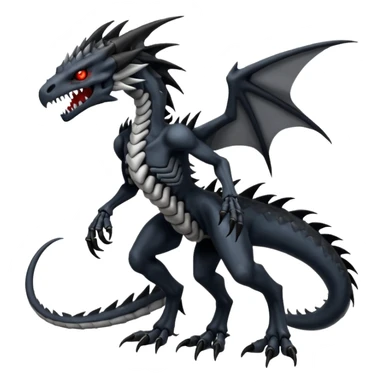 Edgy Cool Badass Evil Skeletal Salandit-Zekrom-Silvally-Nargacuga-fusion (full body) sticker