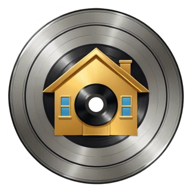 platinum vinyl with a golden house logo in the middle sticker