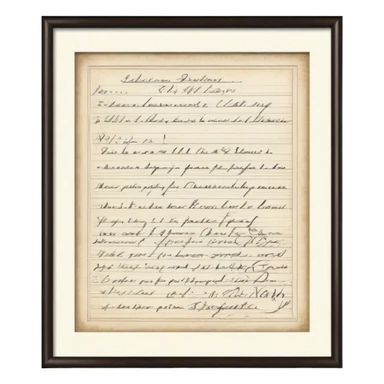 Icon for Autograph Collecting: several vintage framed with signatures of famous celebrities sheets stacked one on top of the other, each . The icon should evoke the charm and history of collecting autographs. Transparent background. sticker