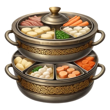 Vintage Chinese hotpot with divided sections sticker