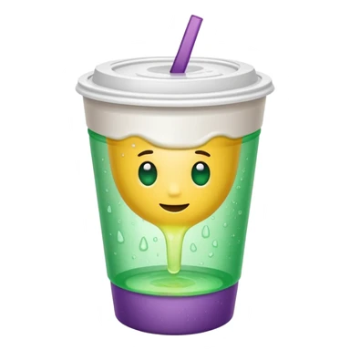 White solid paper cup filled with dirty sprite sticker
