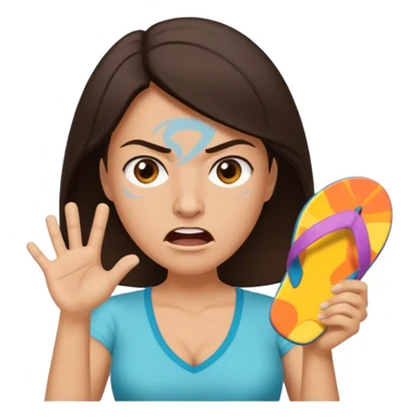 Une maman énervée jette une claquette sticker