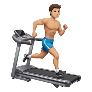 brunette buff guy running on treadmill sticker