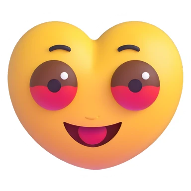 3D emoji with heart eyes, Microsoft fluent style sticker