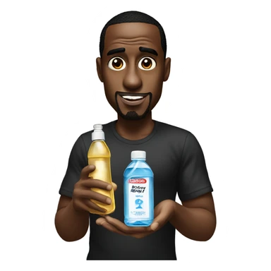 P Diddy with a bottle of baby oil sticker