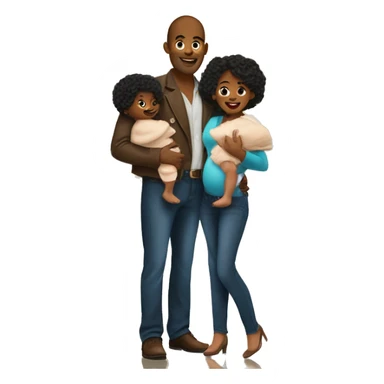 black woman with twin babies and her handsome tall husband inside a texas landmark building  sticker