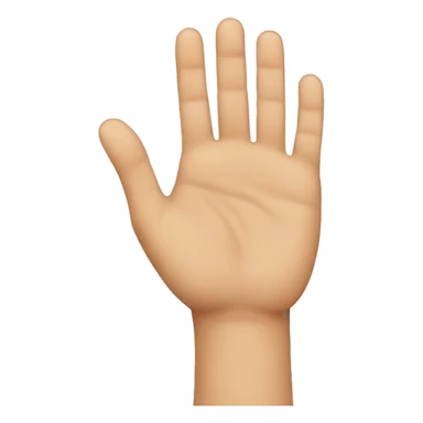 A finger touching the palm sticker