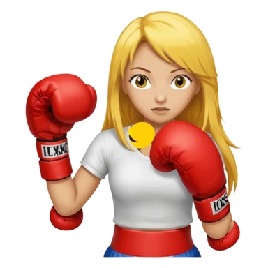 sexy girl with long yellow hair boxing sticker