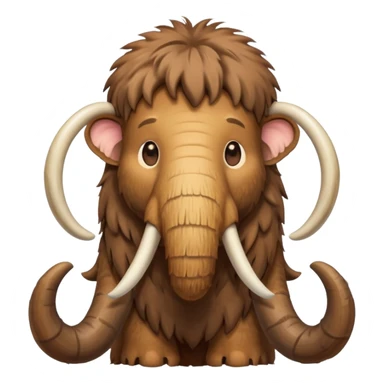 a brown Mammoth, half body, cute, Ice Age sticker