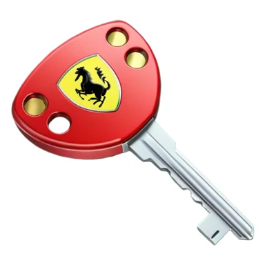 red Ferrari key with a green background sticker