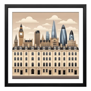 london in browns and beige not in a picture frame  sticker