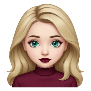 Sabrina carpenter blue-green eyes wearing burgundy lipstick  sticker