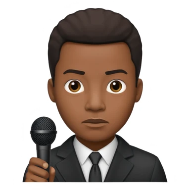 Public Speaker black man with mic sticker