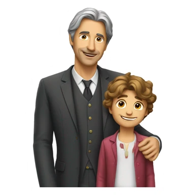 Gérard depardieux avec un enfant  sticker