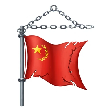 red flag with chains inside sticker