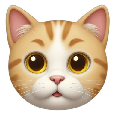 Cat with big heart eyes. Cute face. Teary eyes sticker