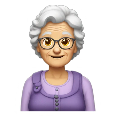 Smiling grumpy old granny sticker