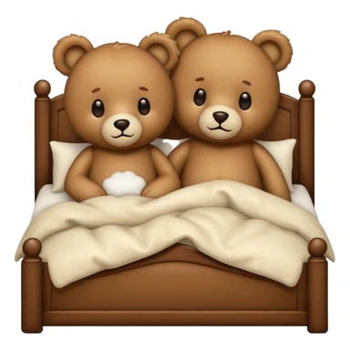 Teddy bear couple in the bed sticker