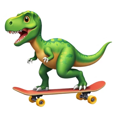 A dinosaur skateboarding sticker