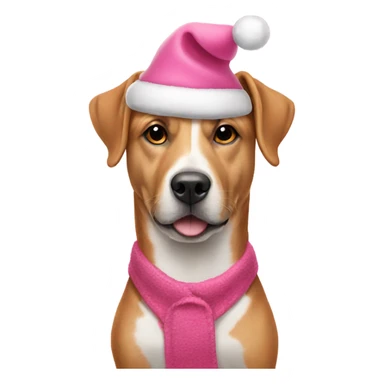 Dog wearing pink christmas clothes sticker
