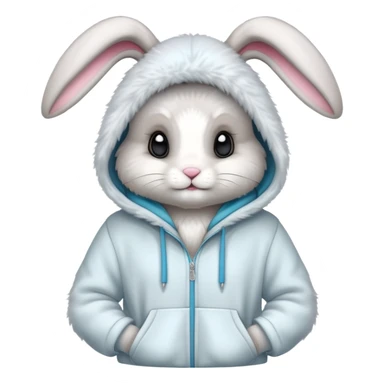 bunny wearing a hoodie sticker