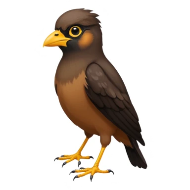 A common myna bird cute emoji sticker