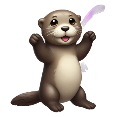 Sea otter with fairy wings  sticker