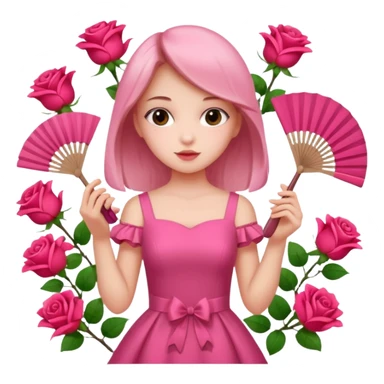 Clean girl pink fan and I love rose sticker