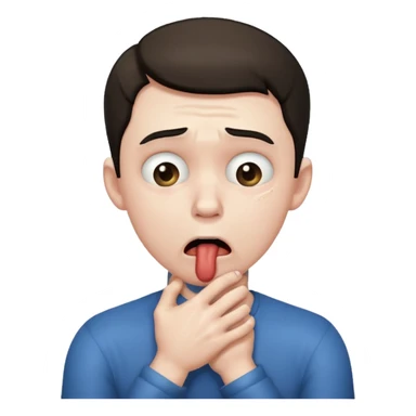 A guy choking himself sticker