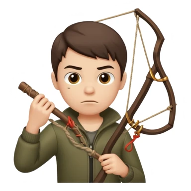 a bad boy shooting a bird with a slingshot sticker