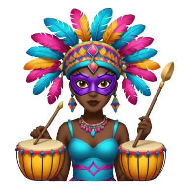 Masked Festival Drummer black woman sticker