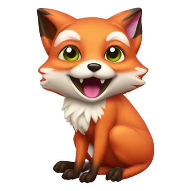 Fox whith a frog pink sticker