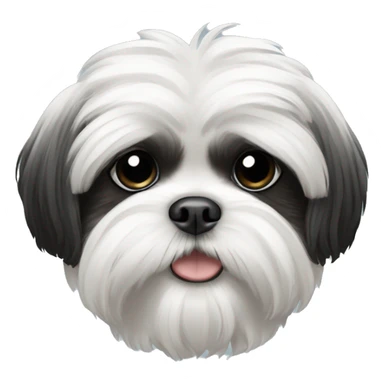Black and white shih tzu sticker