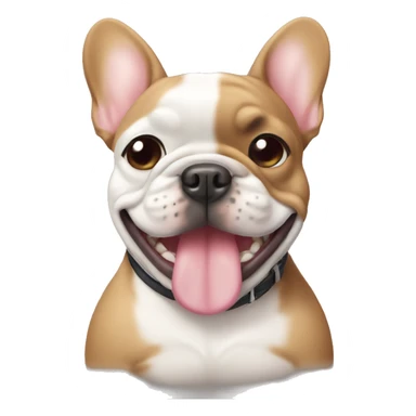 Smiling Frenchie with a top hot sticker